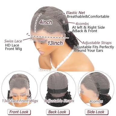 Ready To Wear | Deep Wave Glueless HD Lace 13x4 Frontal Wig Pre-Cut
