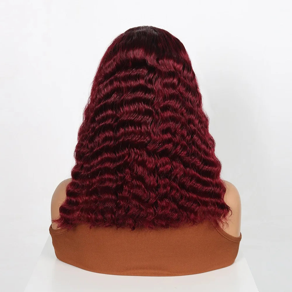 Throw On & Go | Burgundy 99J Deep Wave Glueless HD Lace 13x4 Frontal Wig