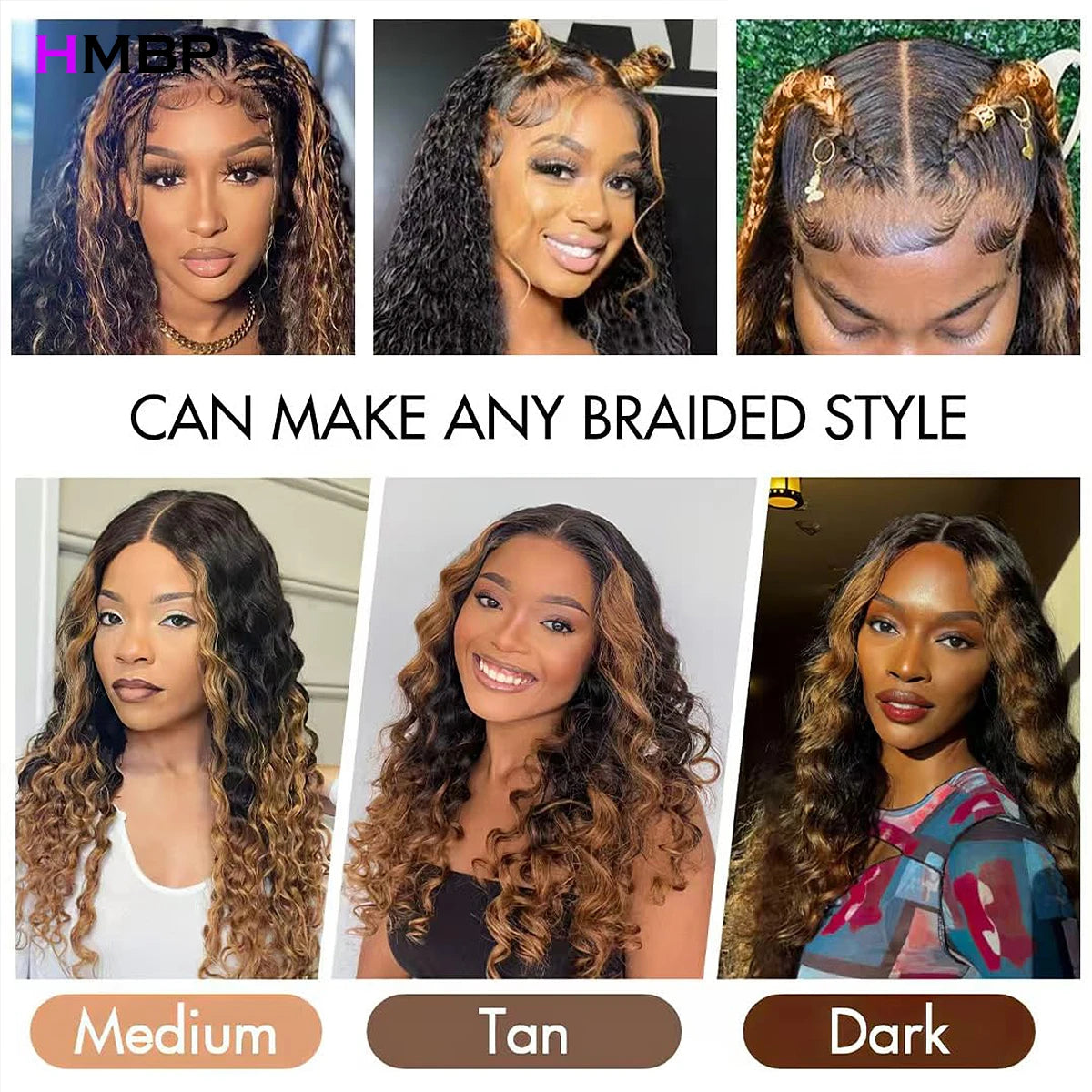 Ready To Wear | Honey Brown Highlight Deep Wave Glueless HD Lace 13x6 Frontal Wig by HMBP