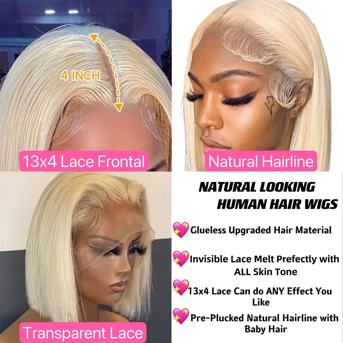 Platinum Glow | 613 Blonde Glueless HD Lace 13x4 Frontal Wig