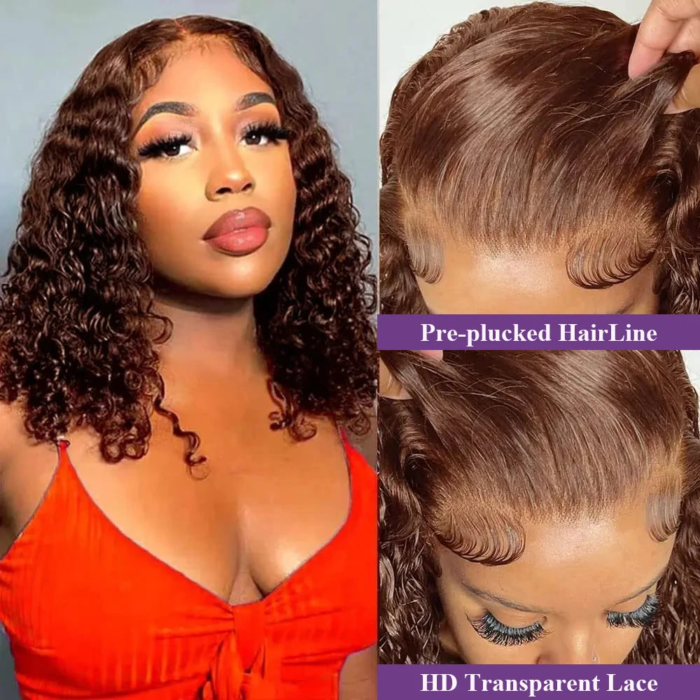 Throw On & Go | 220% Density Deep Wave Glueless HD Lace 13x4 Frontal Wig Pre-Cut