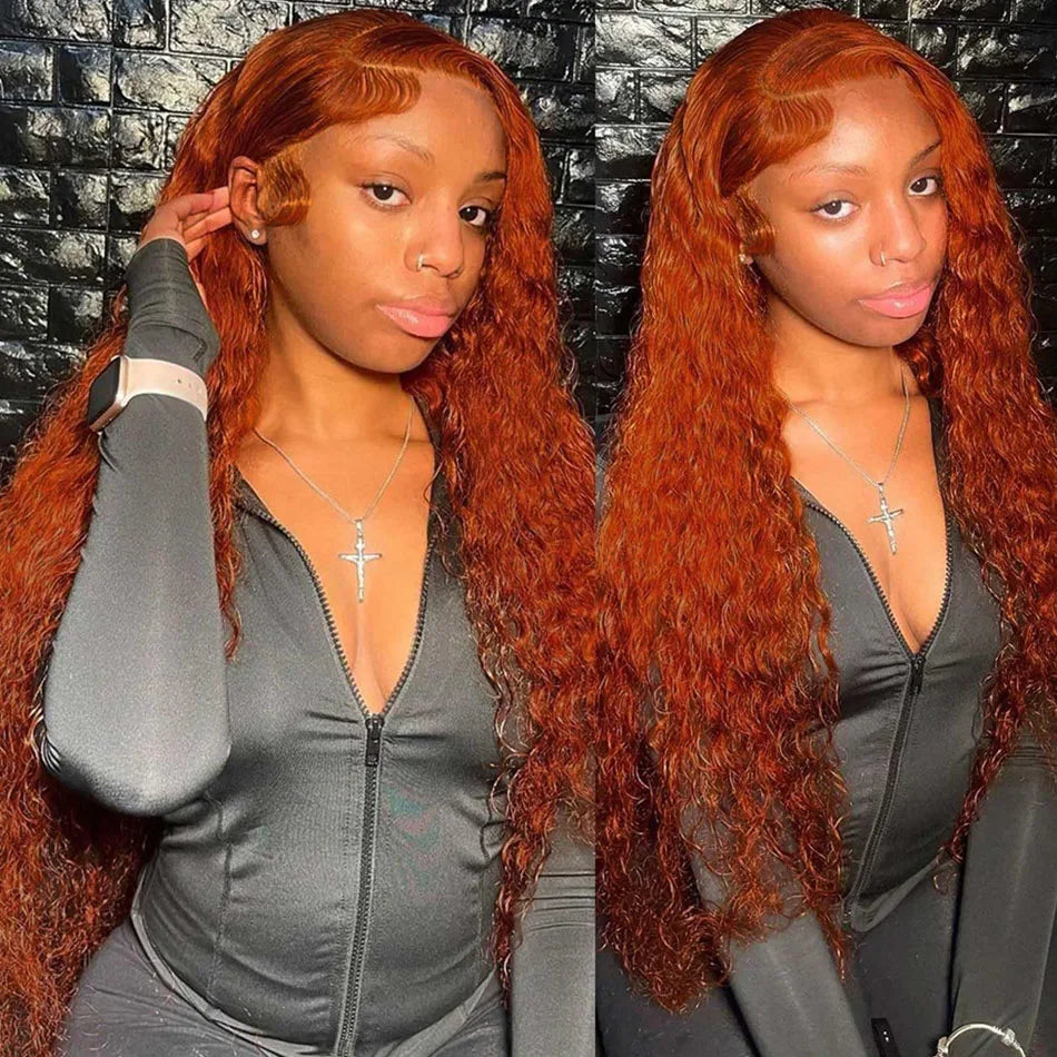 Throw On & Go | Ginger 300% Extra Density Deep Wave Glueless HD Lace 13x6 Frontal Wig