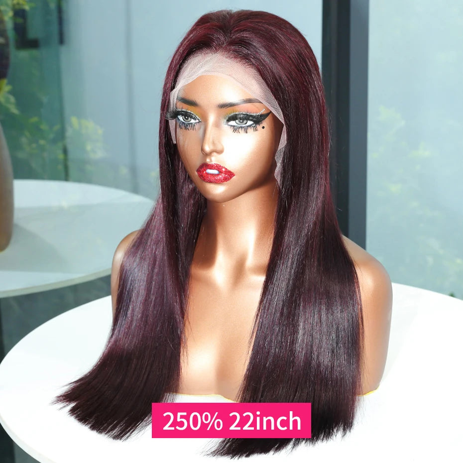 Bold & Beautiful | Burgundy 99J Glueless HD Lace 13x6 Frontal Wig by Urban Aura