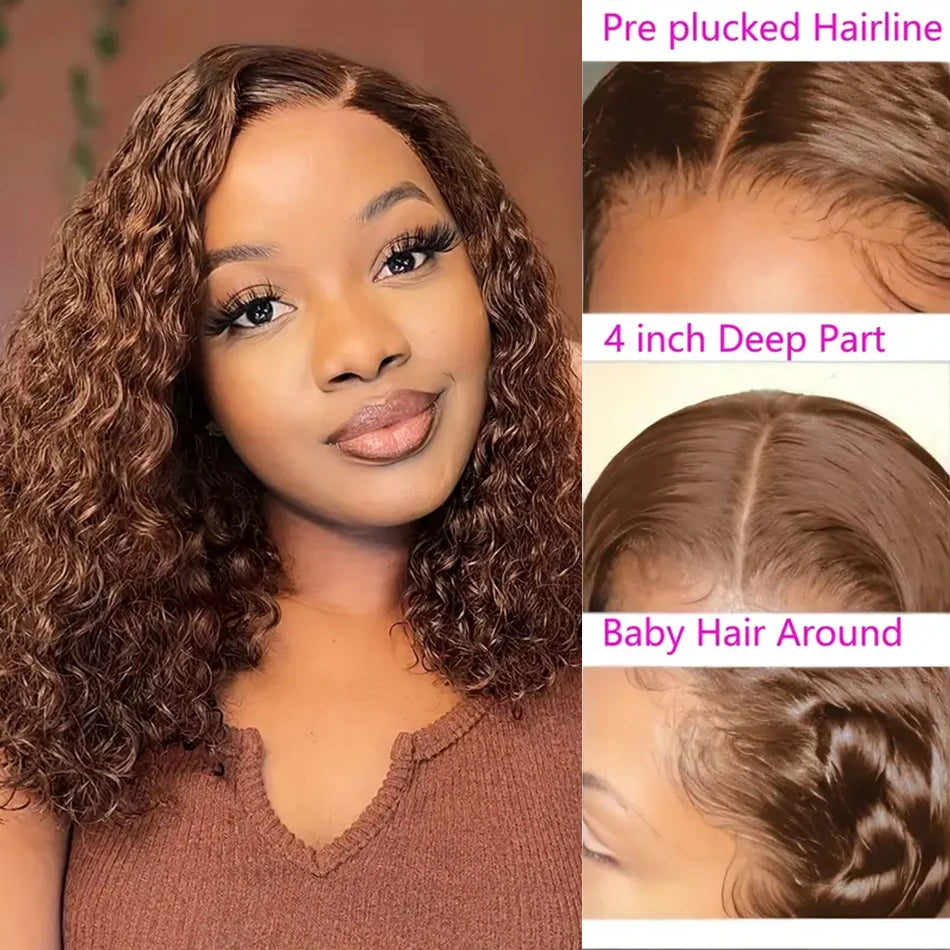 Natural Kinks | Chocolate Brown Kinky Curly Glueless HD Lace 13x4 Frontal Wig Pre-Cut
