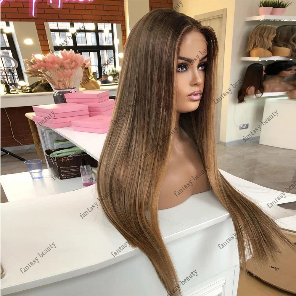 Sun-Kissed | Brown Highlight Glueless HD Lace 13x6 Frontal Wig