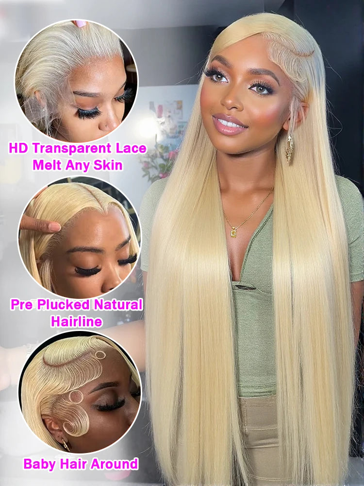 Platinum Glow | 613 Blonde Glueless HD Lace 13x6 Frontal Wig Pre-Cut