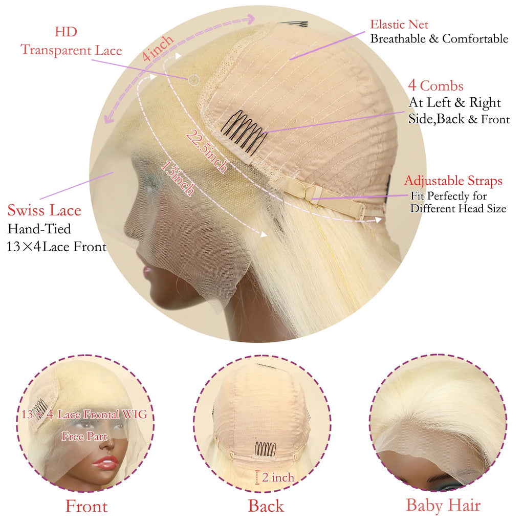 Blonde Vibes | 220% Density 613 Blonde Glueless HD Lace 13x4 Frontal Wig