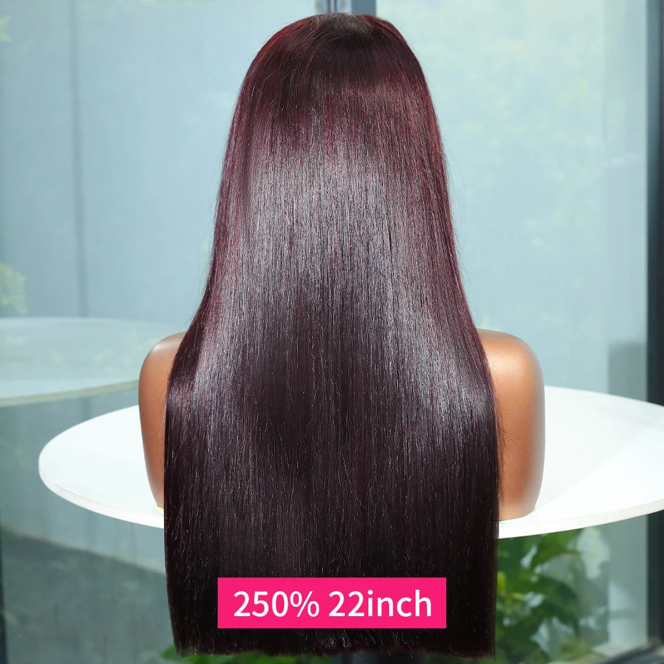 Bold & Beautiful | Burgundy 99J Glueless HD Lace 13x6 Frontal Wig by Urban Aura