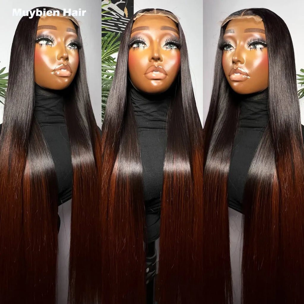 Classic Silk | Ombre Brown Straight Glueless HD Lace 13x6 Frontal Wig