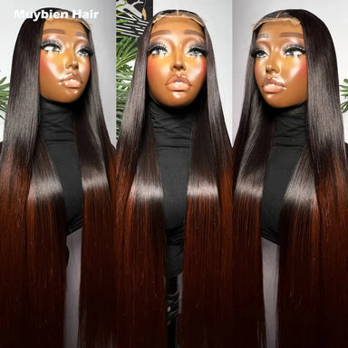 Classic Silk | Ombre Brown Straight Glueless HD Lace 13x6 Frontal Wig