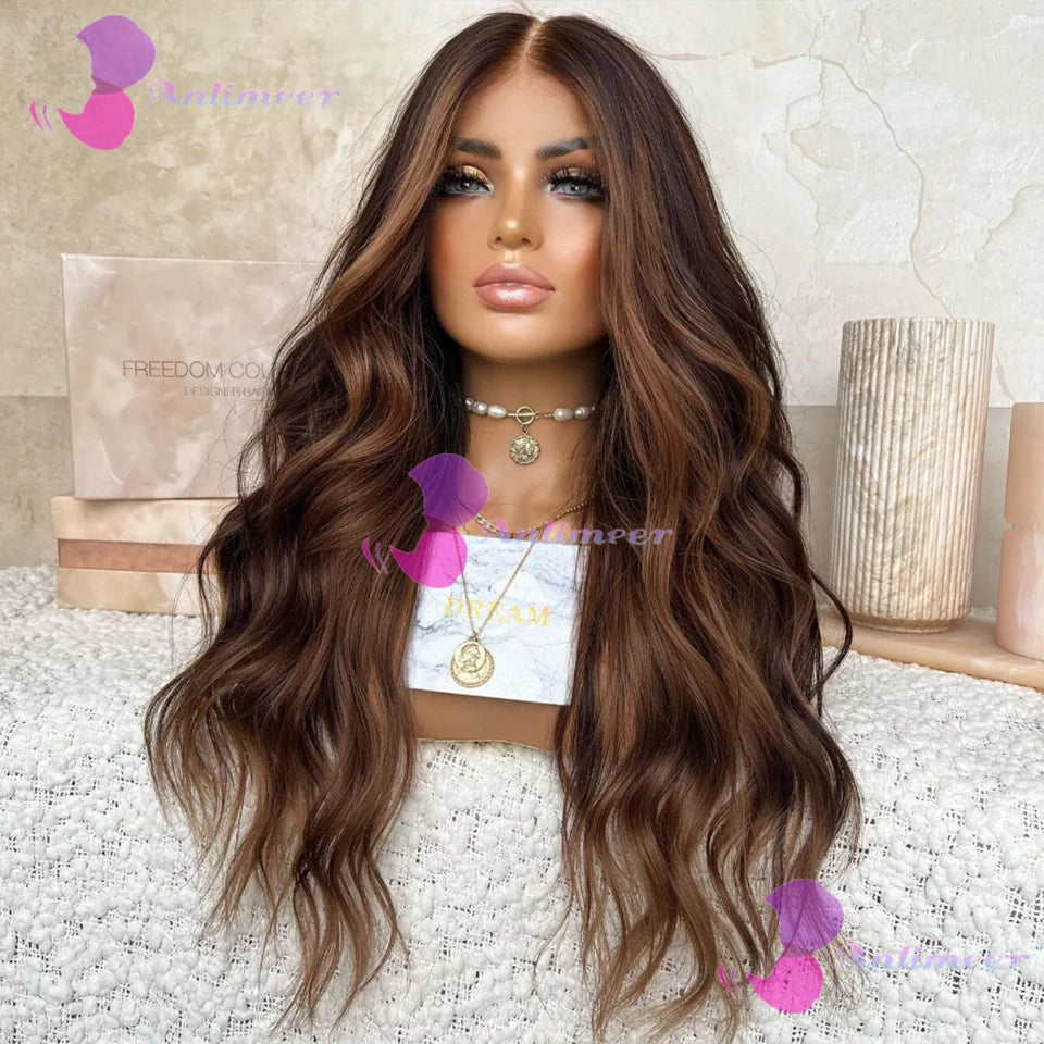 Trending Now | Brown Highlight 200% Density Highlight Glueless HD Lace 13x6 Frontal Wig Pre-Cut