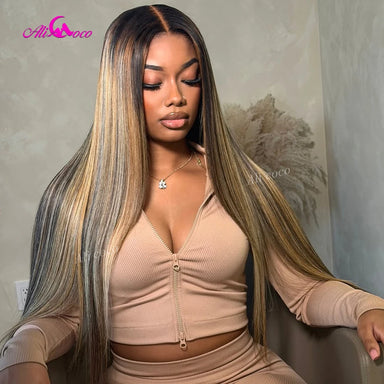 Sun-Kissed | Brown Highlight 180% Density Highlight Glueless HD Lace 13x6 Frontal Wig Pre-Cut