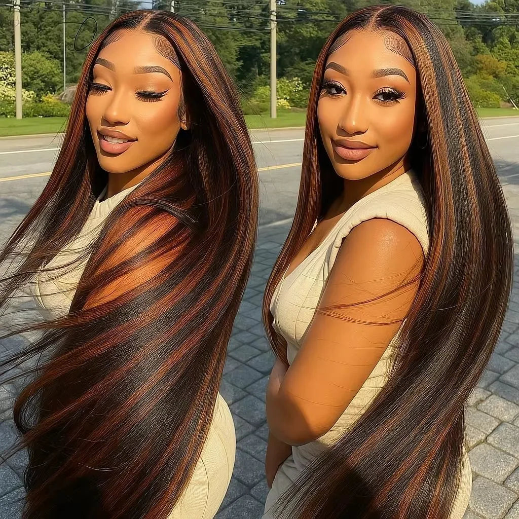 Sun-Kissed | Brown Highlight Glueless HD Lace 13x4 Frontal Wig