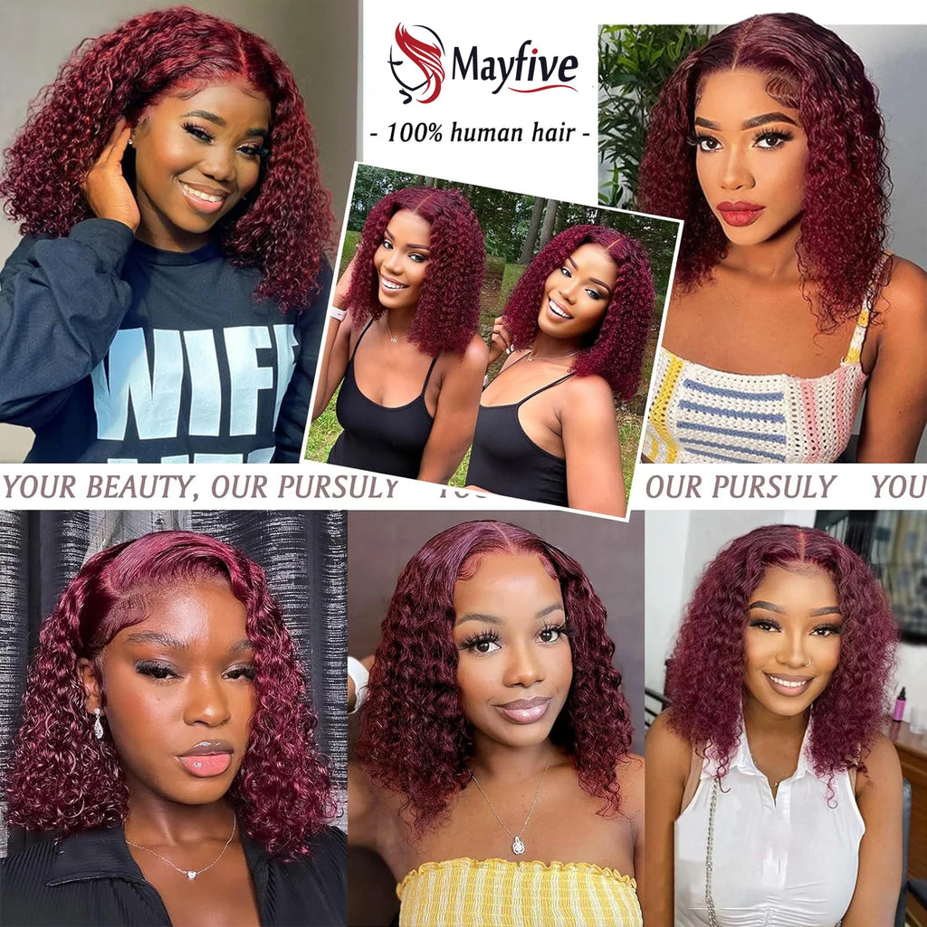 Throw On & Go | Burgundy 99J Water Wave Glueless HD Lace 13x4 Frontal Wig Pre-Cut