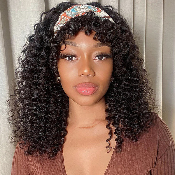 Throw On & Go Deep Wave No Lace Glueless Long Headband Wig 100% Human Hair - US Only