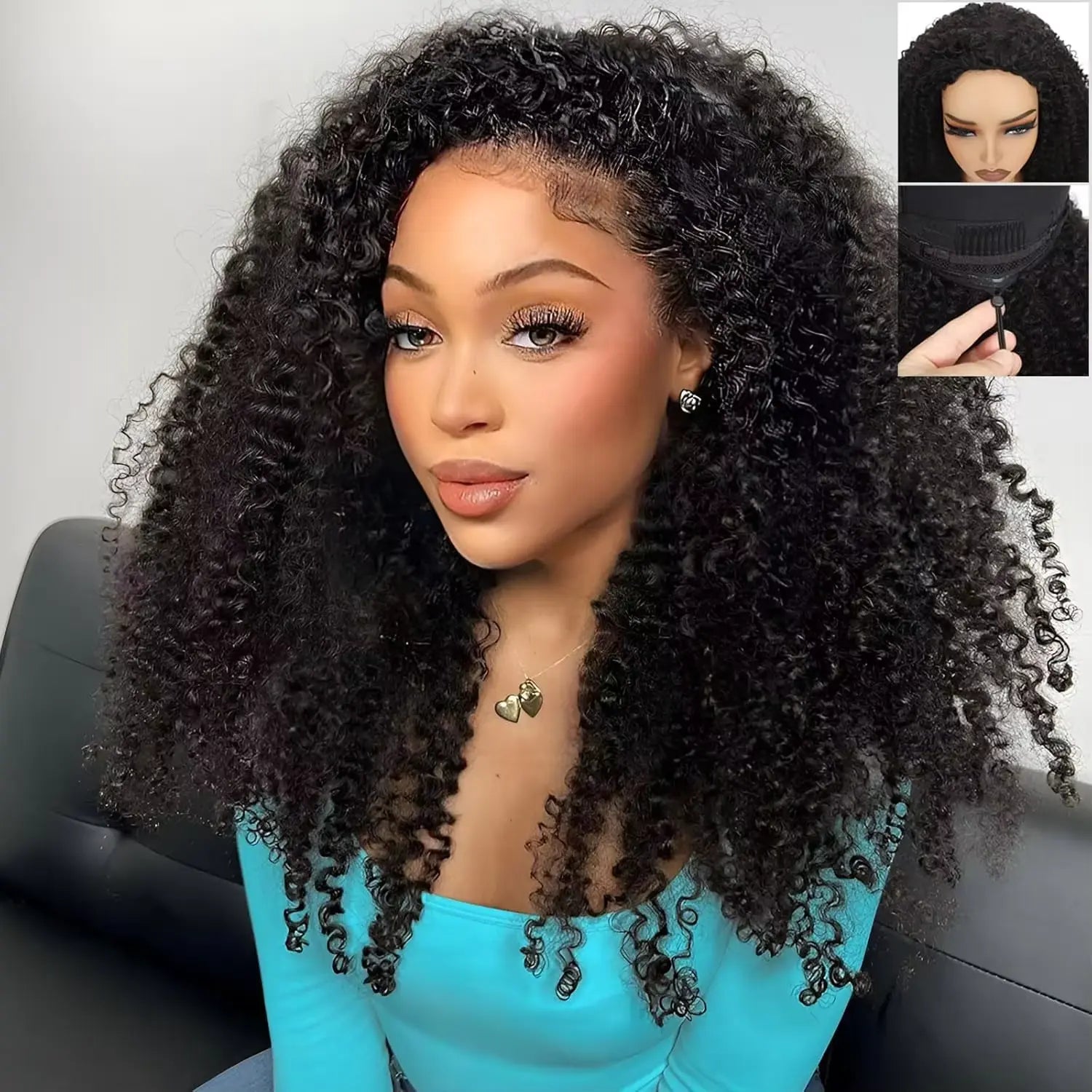 No Glue No Fuss | Kinky Curly No-Lace Glueless Half Wig