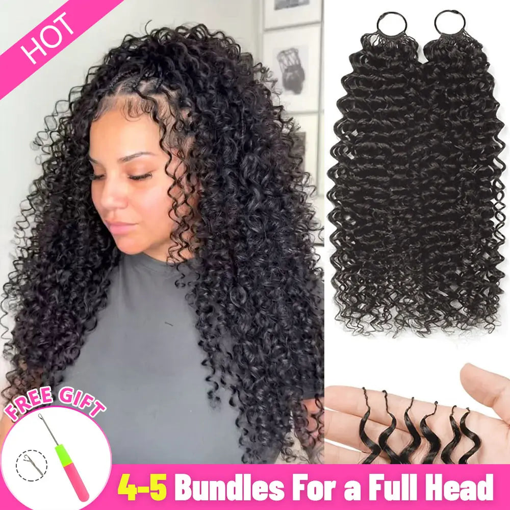 Kinky Curly Crochet Braiding Hair Extensions — 100% Human Hair