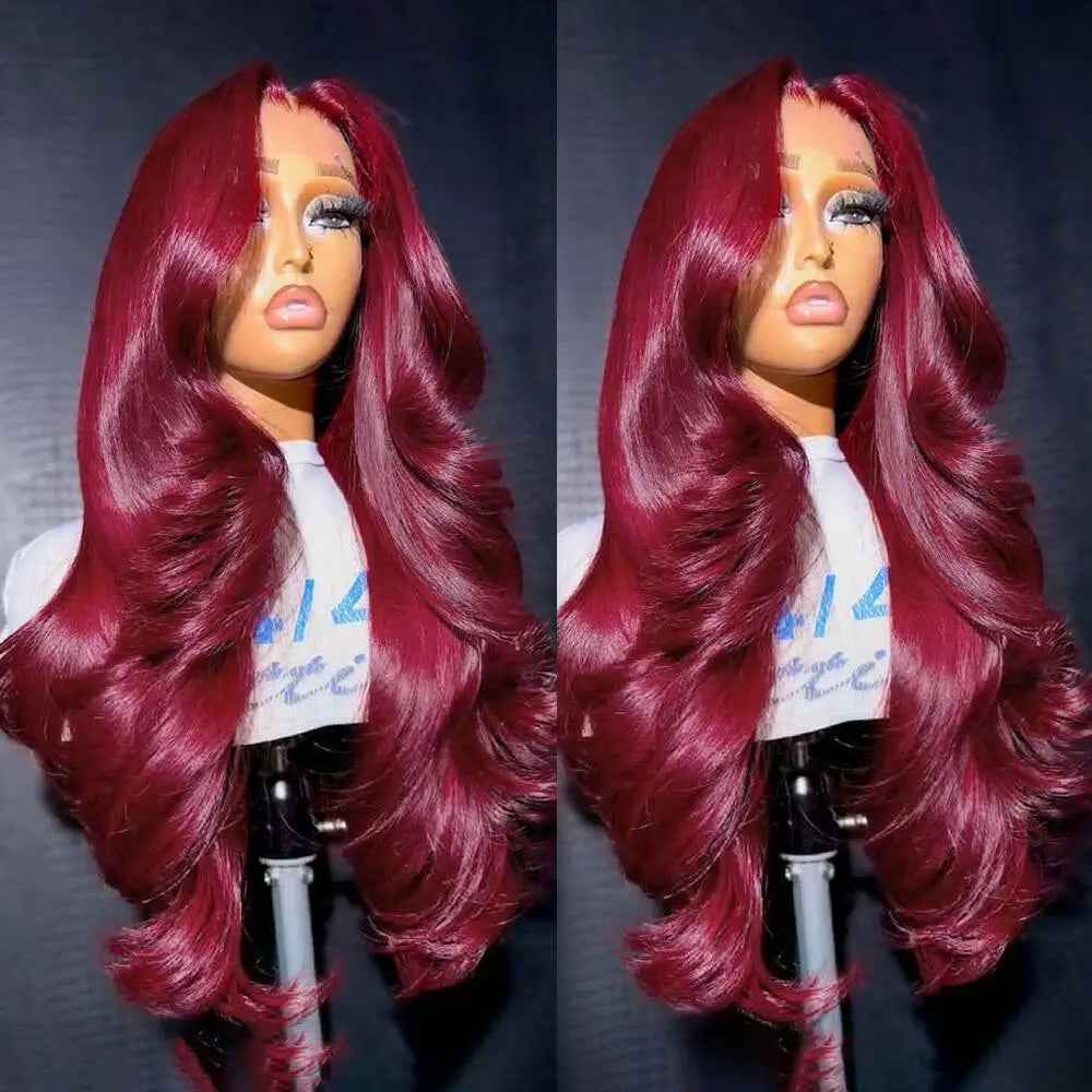 Effortless Glam | Burgundy Body Wave Glueless HD Lace 13x6 Frontal Wig