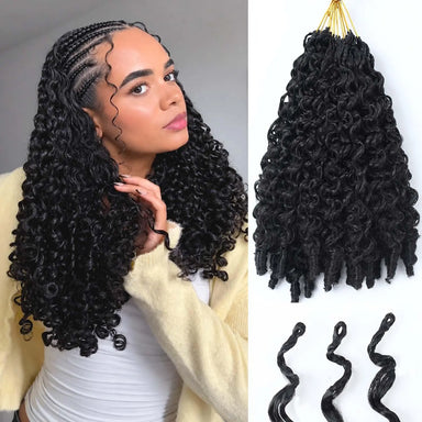 Burmese Curly Human Hair Human Crochet Hair For Black Women Kinky Curly Human Hair Crochet Bundles Pre-Separated Feather Crochet Human Hair Invisible