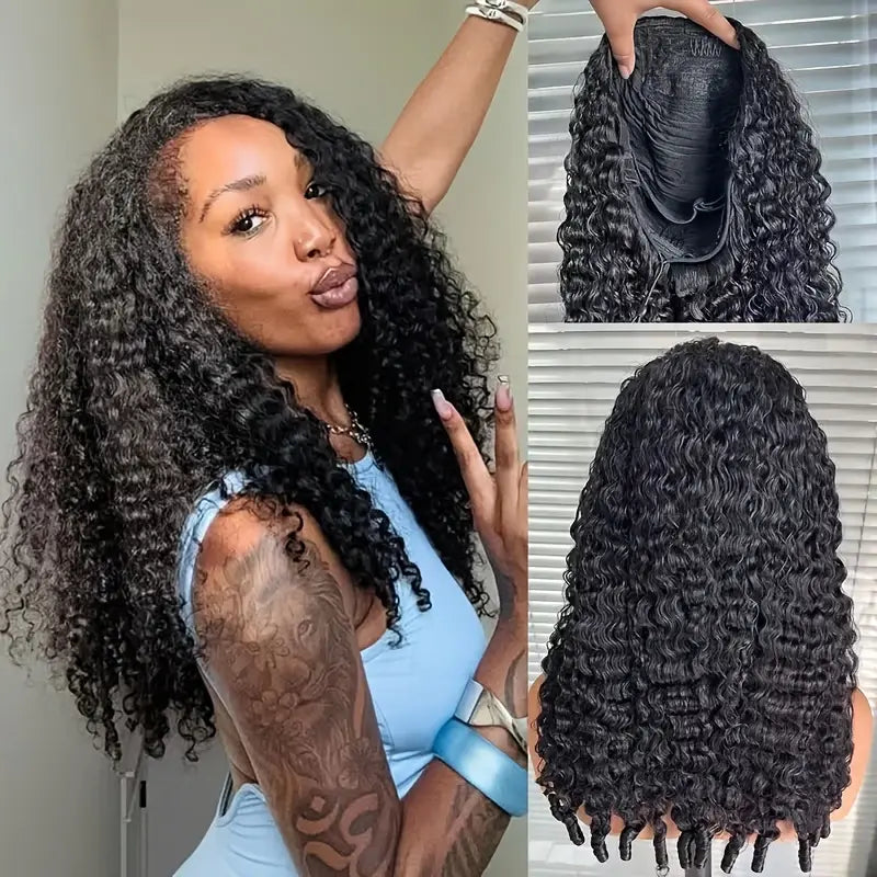 No Glue No Fuss | Curly No-Lace Glueless Half Wig