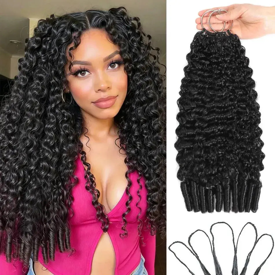 Curly Crochet Braiding Hair Extensions — 100% Human Hair