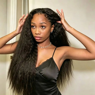 Melted Hair Kinky Straight Wig Glueless 360 Lace Wig