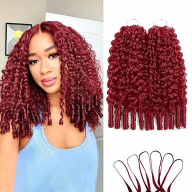 Burgundy Curly Crochet Braiding Hair Extensions — 100% Human Hair