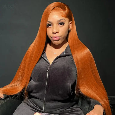 Melted Hair 180% Density Ginger Bone Straight Wig Glueless 13x6 Frontal Wig