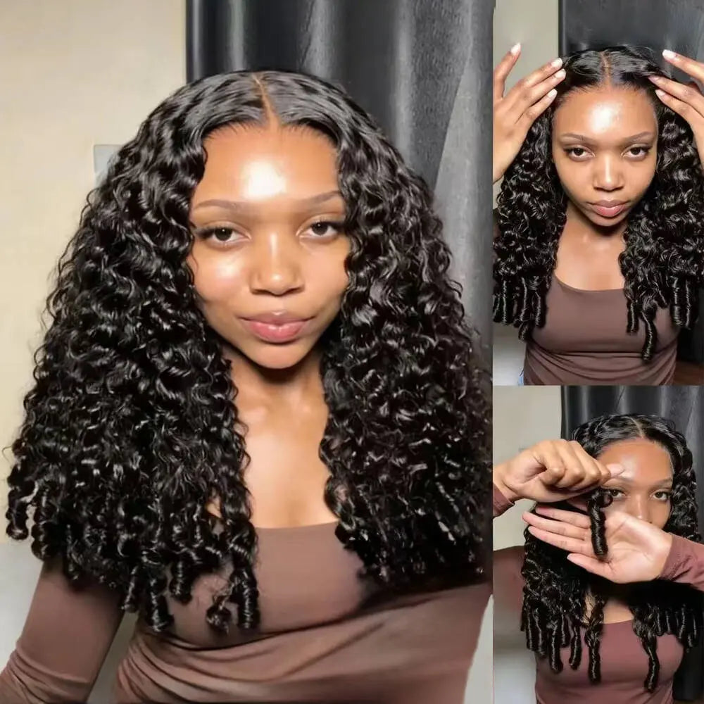 Melted Hair 180% Density Ginger Curly Wig Glueless 5x5 Closure Pre-Cut Lace Wig