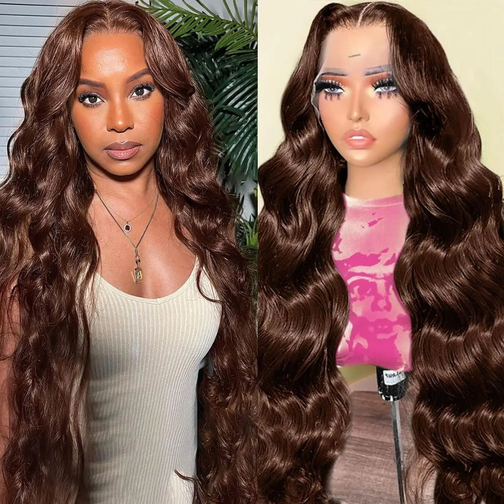 Wear & Go | Brown Body Wave Glueless HD Lace 13x6 Frontal Wig Pre-Cut