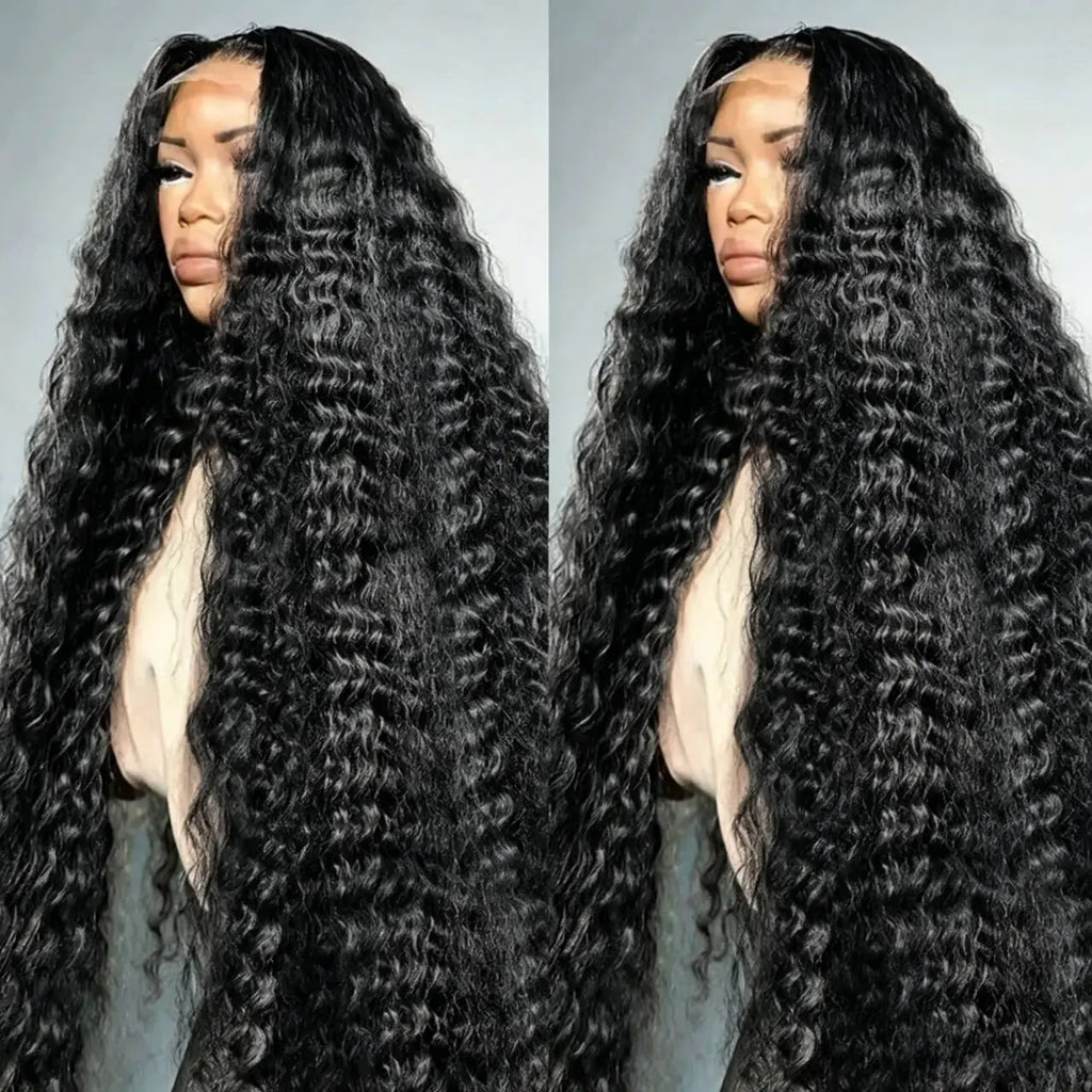 Melted Hair 180% Density Deep Wave Wig Glueless 13x6 Frontal Wig — Transparent Lace