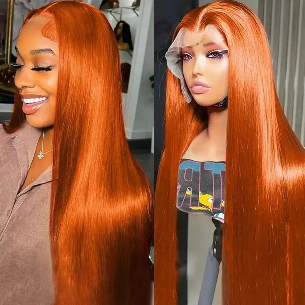 Melted Hair Ginger Straight Wig Glueless 13x6 Frontal Wig — Style 2