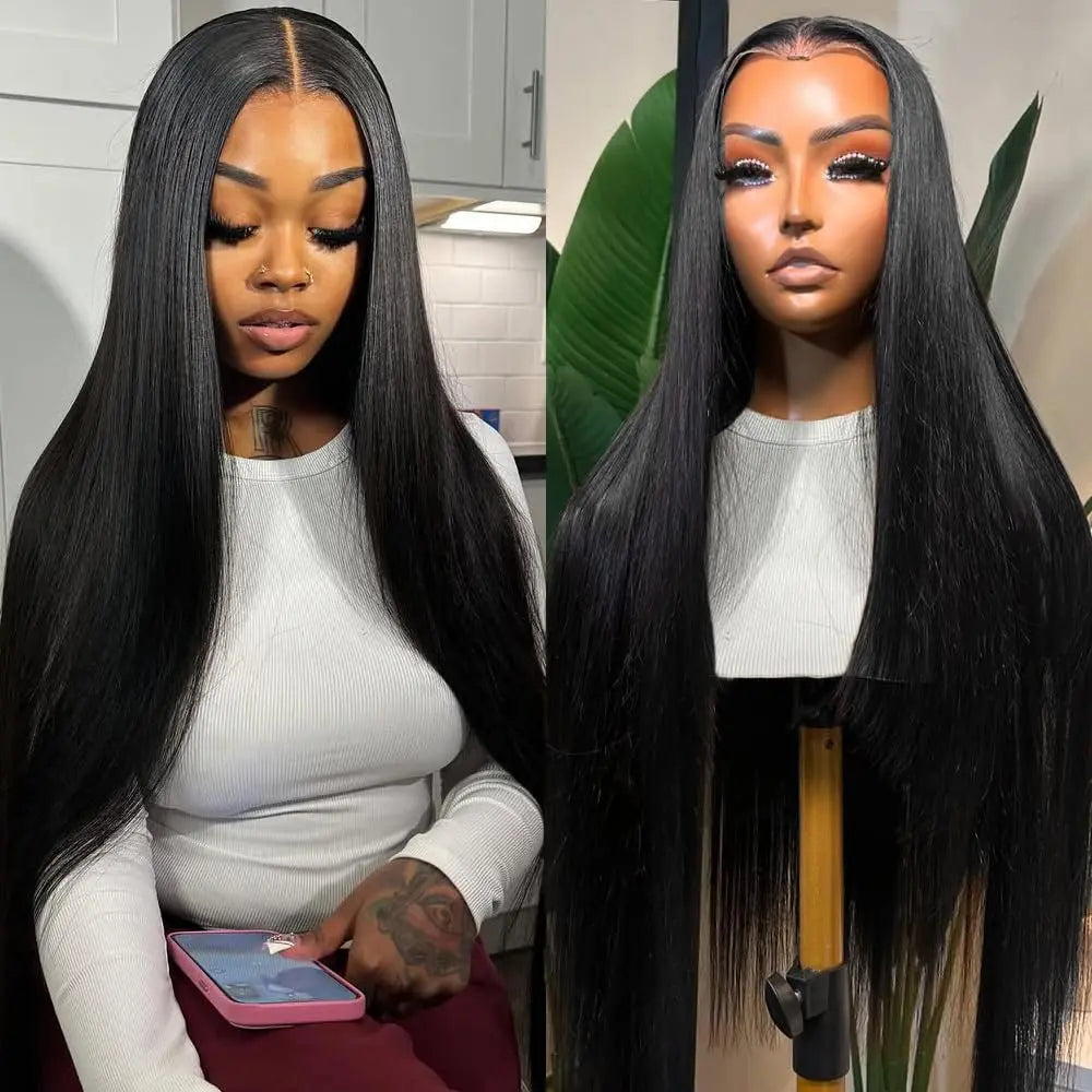 Melted Hair 180% Density Bone Straight Wig Glueless 9x6 Frontal Pre-Cut Lace Wig