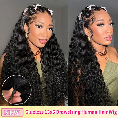 Snap & Go | Deep Wave No-Lace Glueless Half Wig