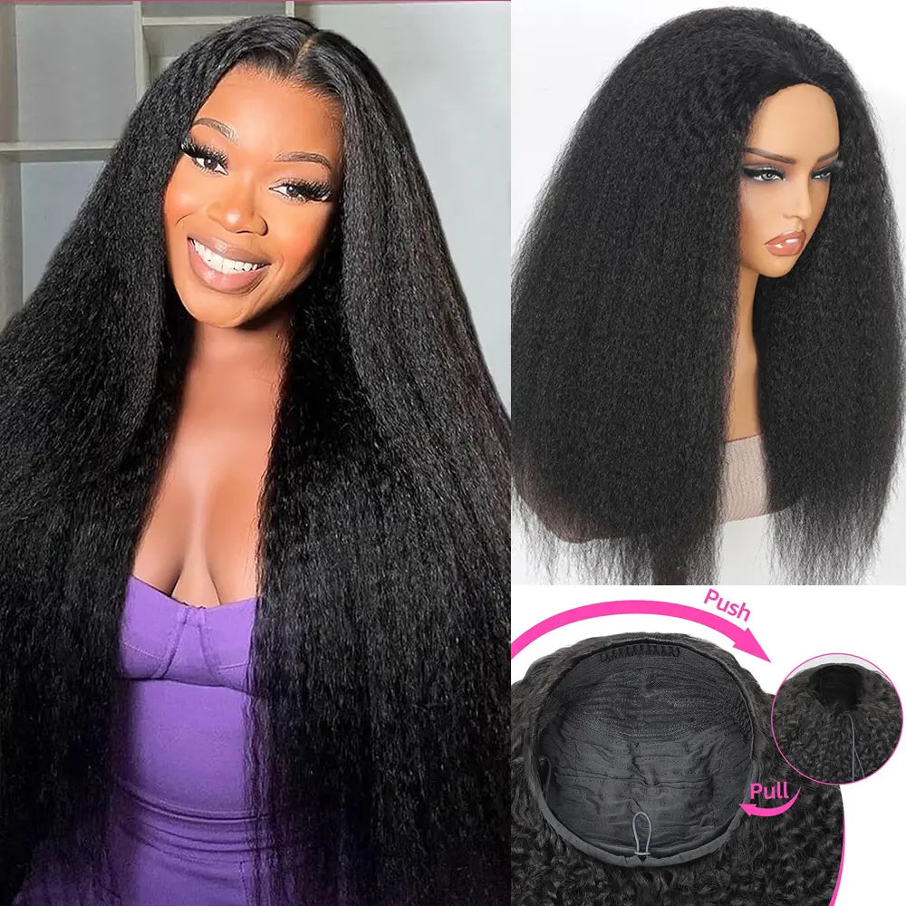 Instant Glam | Kinky Straight No-Lace Glueless Half Wig