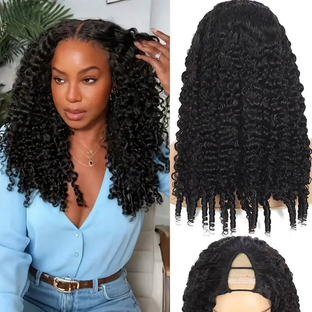 Snap & Go | Curly No-Lace Glueless V Part Wig
