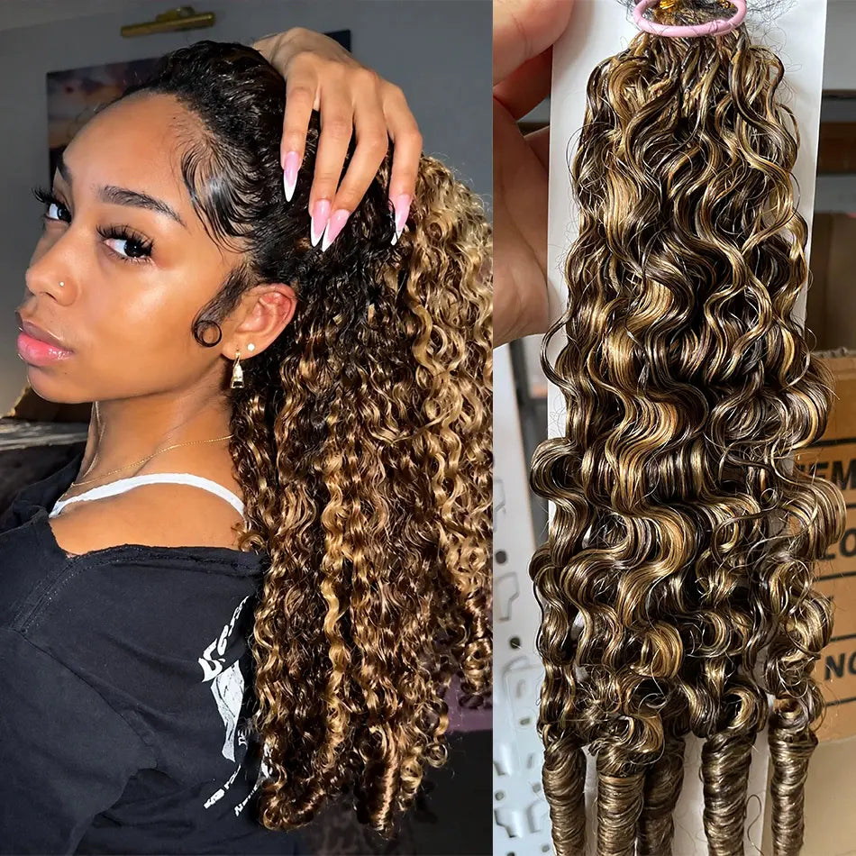 Kinky Curly Crochet Braiding Hair Extensions — 100% Human Hair
