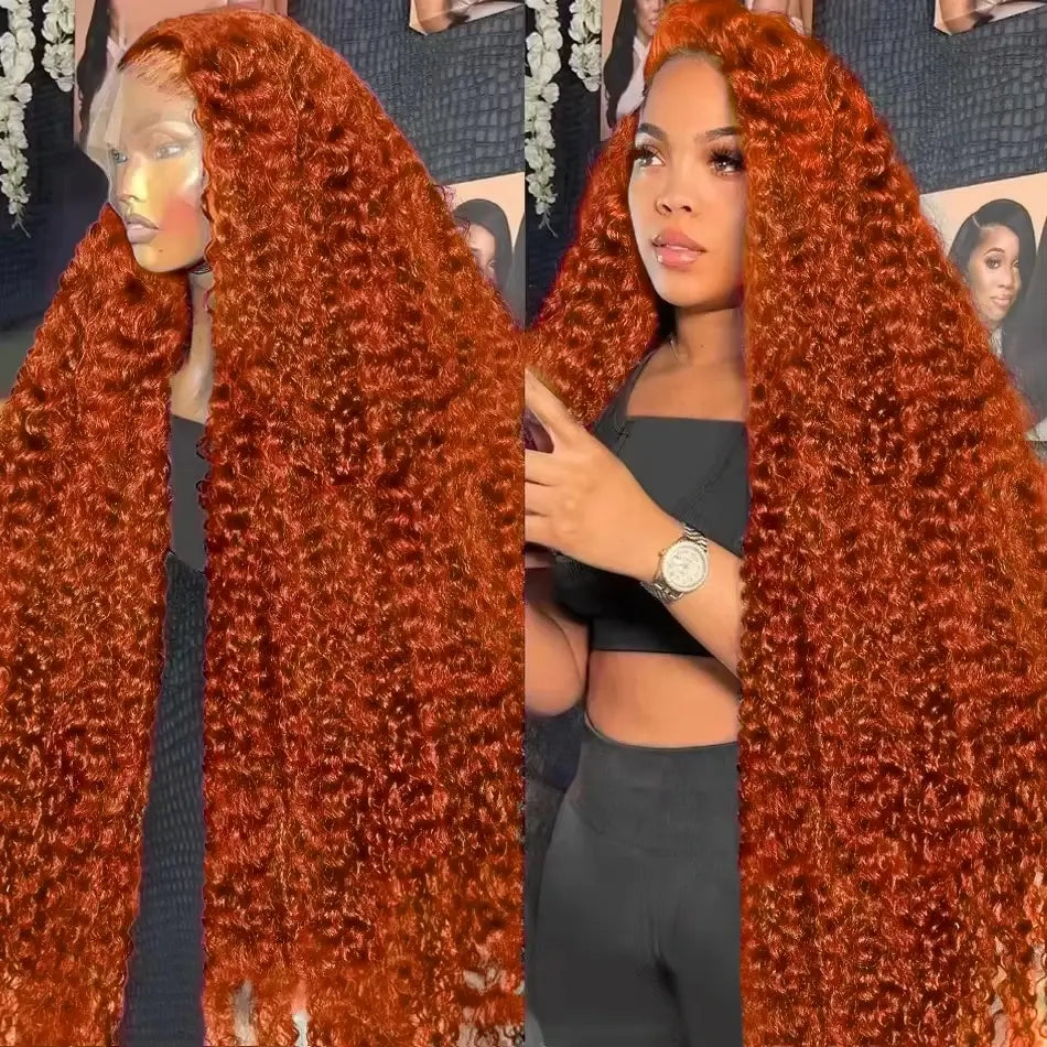 Melted Hair Ginger Deep Wave Wig Glueless 13x6 Frontal Wig