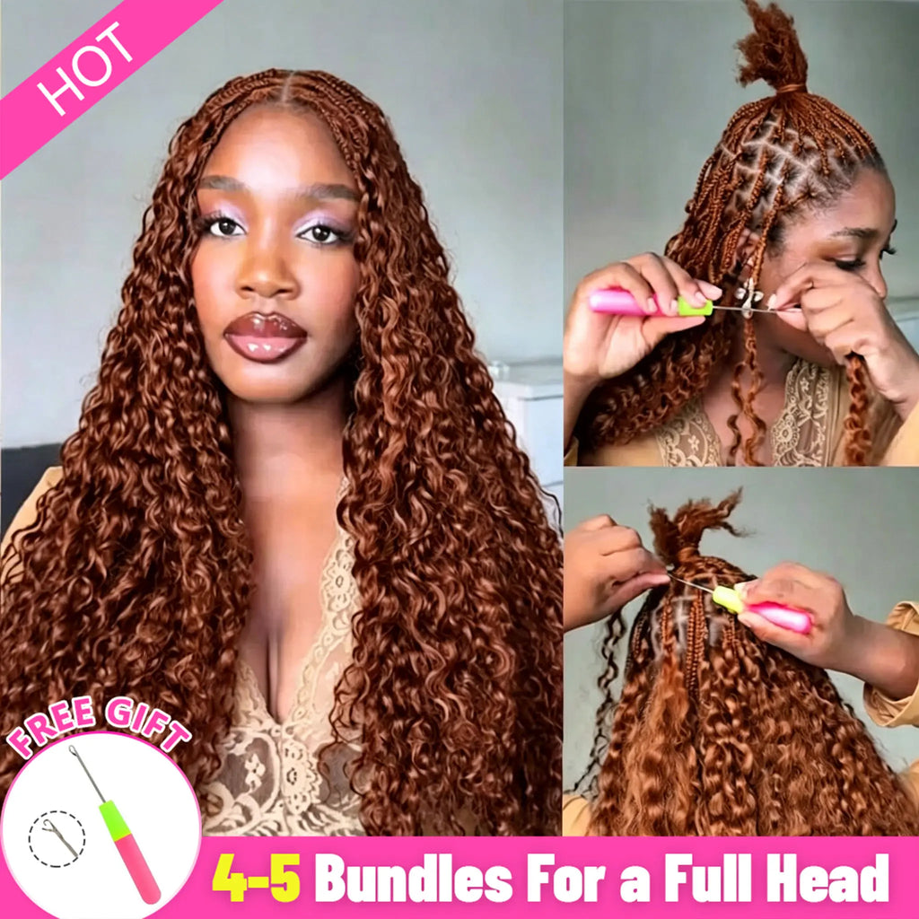 Ginger Kinky Curly Crochet Braiding Hair Extensions — 100% Human Hair