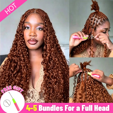 Ginger Kinky Curly Crochet Braiding Hair Extensions — 100% Human Hair