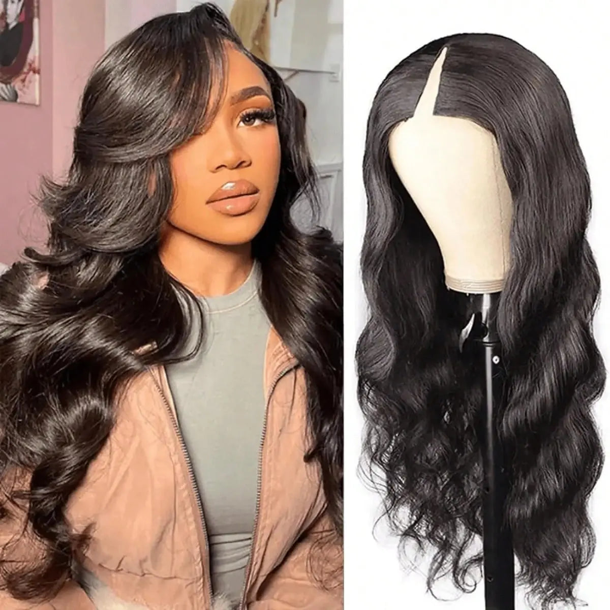 Melted Hair 180% Density Body Wave Wig Glueless V-Part Wig
