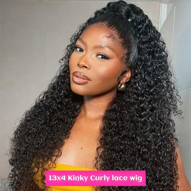 Melted Hair 180% Density Kinky Curly Wig Glueless 13x6 Frontal Wig