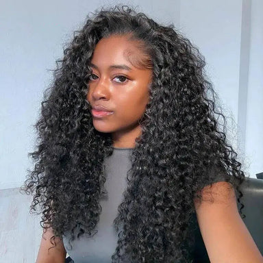 No Glue No Fuss | Deep Wave No-Lace Glueless Half Wig
