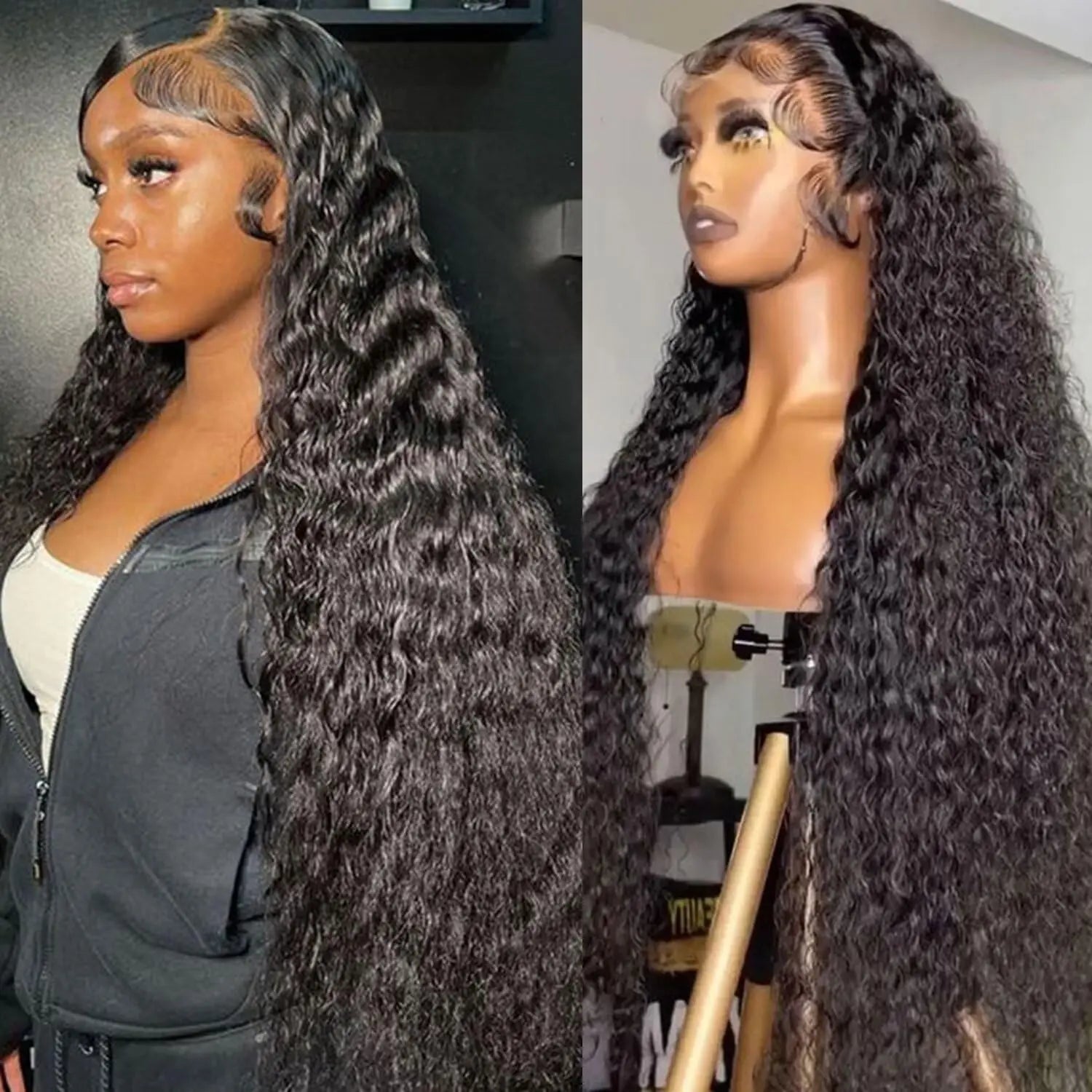 Snap & Go | Deep Wave No-Lace Glueless Half Wig