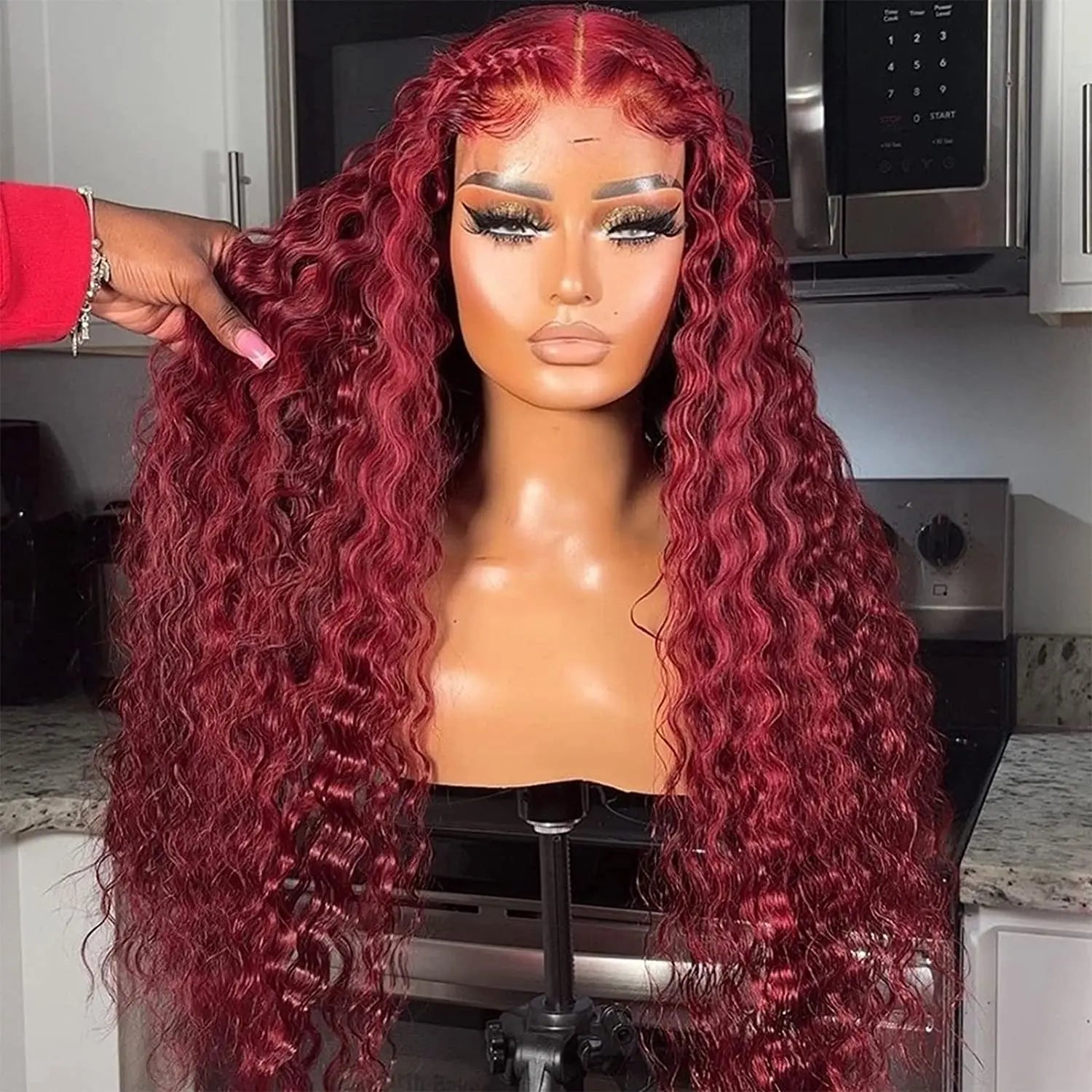 1 Min Install | Burgundy Deep Wave Glueless HD Lace 13x6 Frontal Wig Pre-Cut