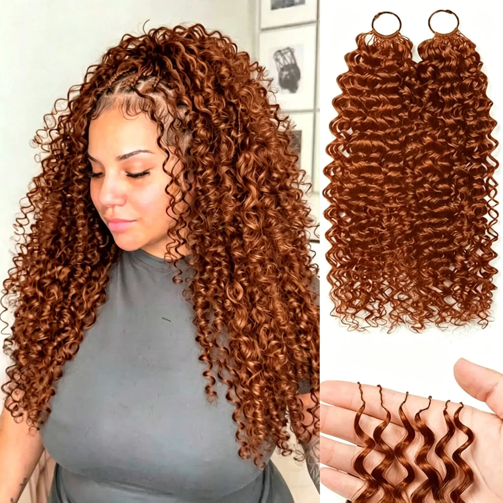 Ginger Kinky Curly Crochet Braiding Hair Extensions — 100% Human Hair
