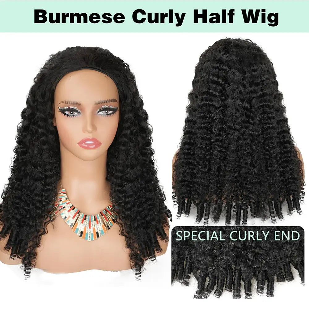 Instant Glam | Curly No-Lace Glueless Half Wig