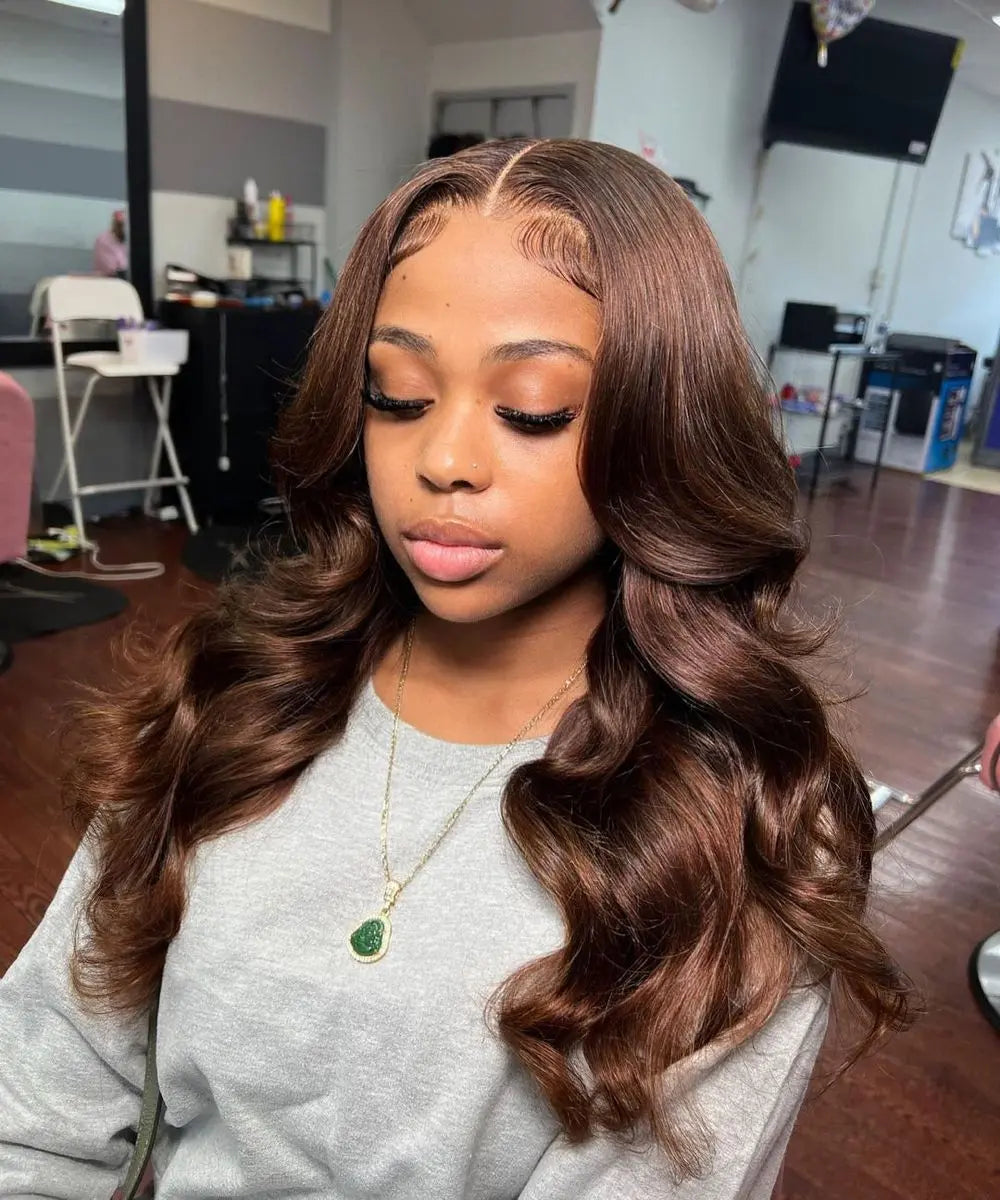 Fresh Install | Brown Body Wave Glueless HD Lace 13x6 Frontal Wig
