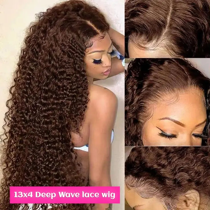 Ready To Wear | Brown Deep Wave Glueless HD Lace 13x6 Frontal Wig
