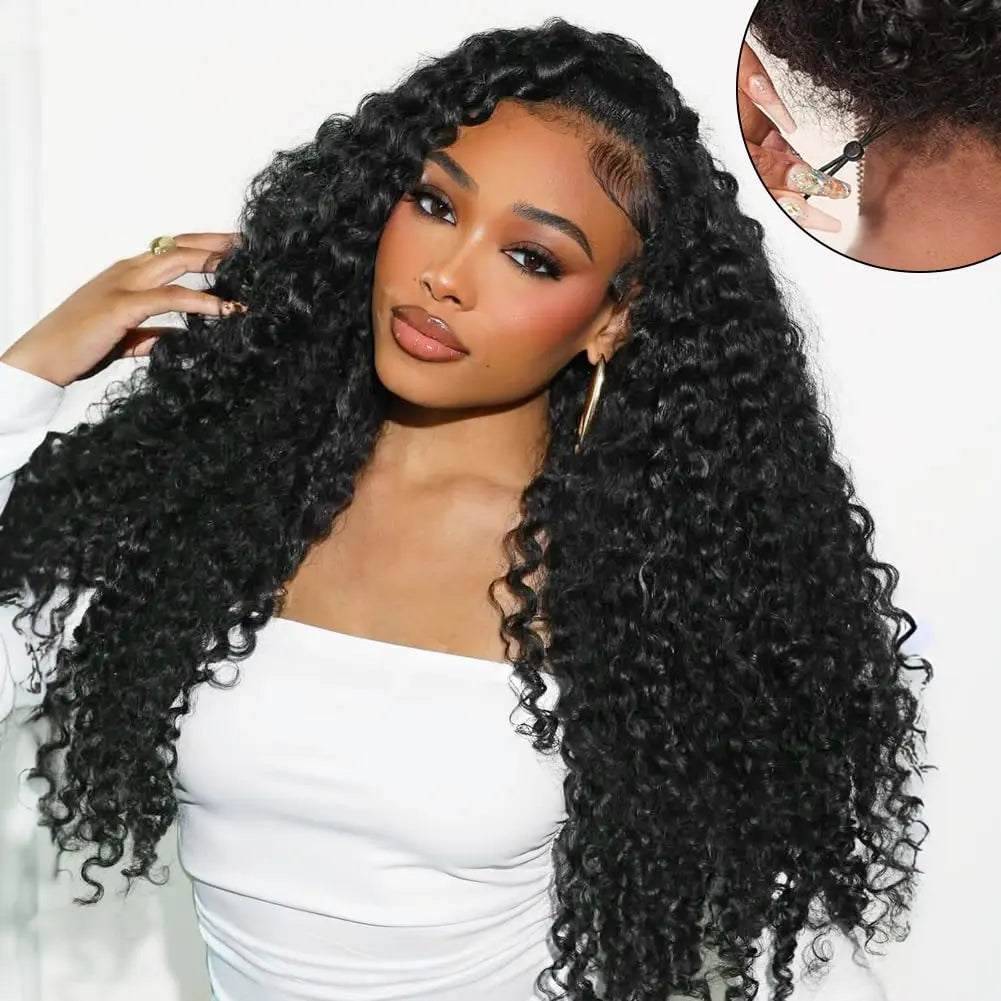 Melted Hair 180% Density Kinky Curly Wig Glueless Half Wig — Style 3